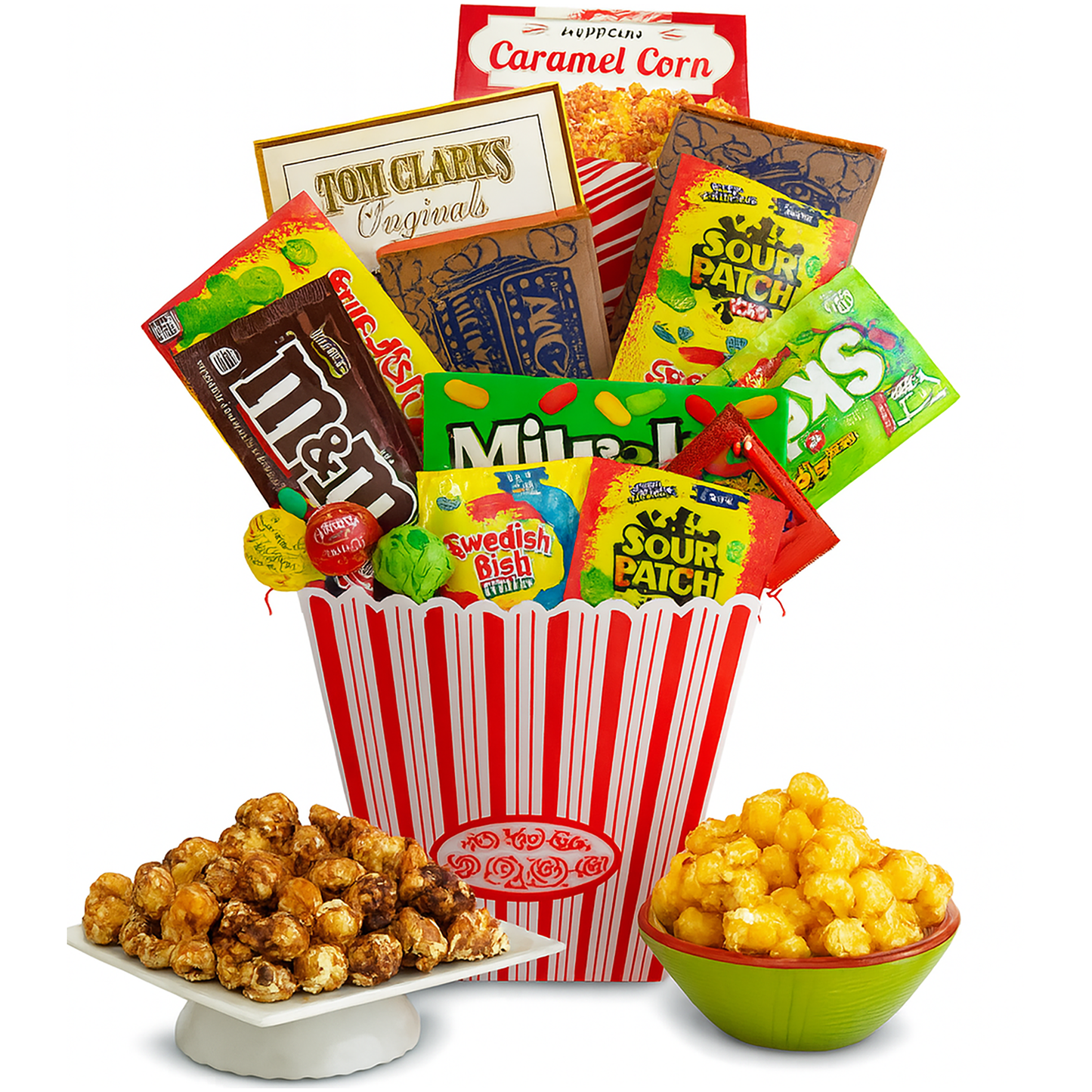 Ultimate Movie Night Gift Basket with Popcorn, Candy and Nostalgic Popcorn Bowl