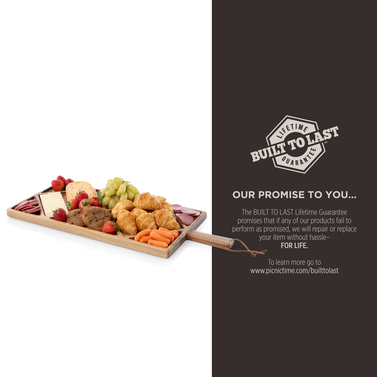 Acacia Grazing Charcuterie Sectioned Serving Board