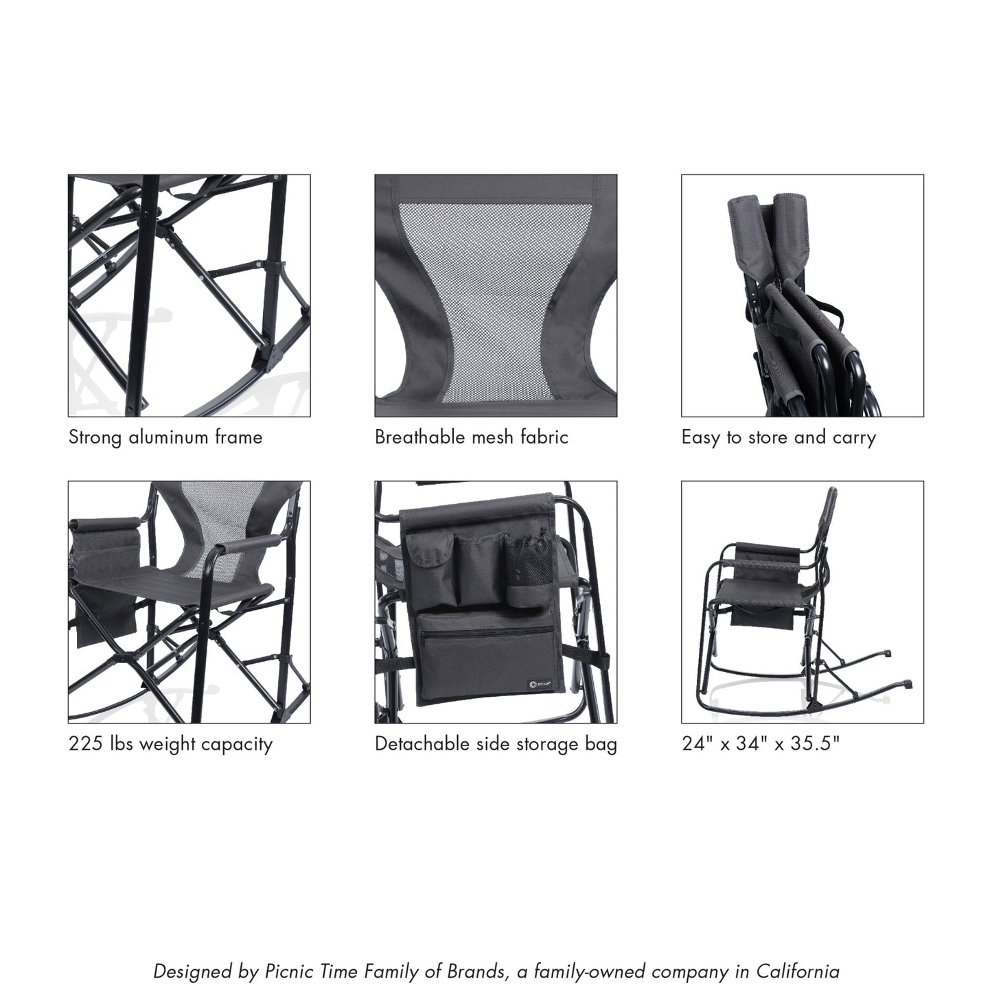 Personalized Woodland Rocking Chair- Charcoal Gray