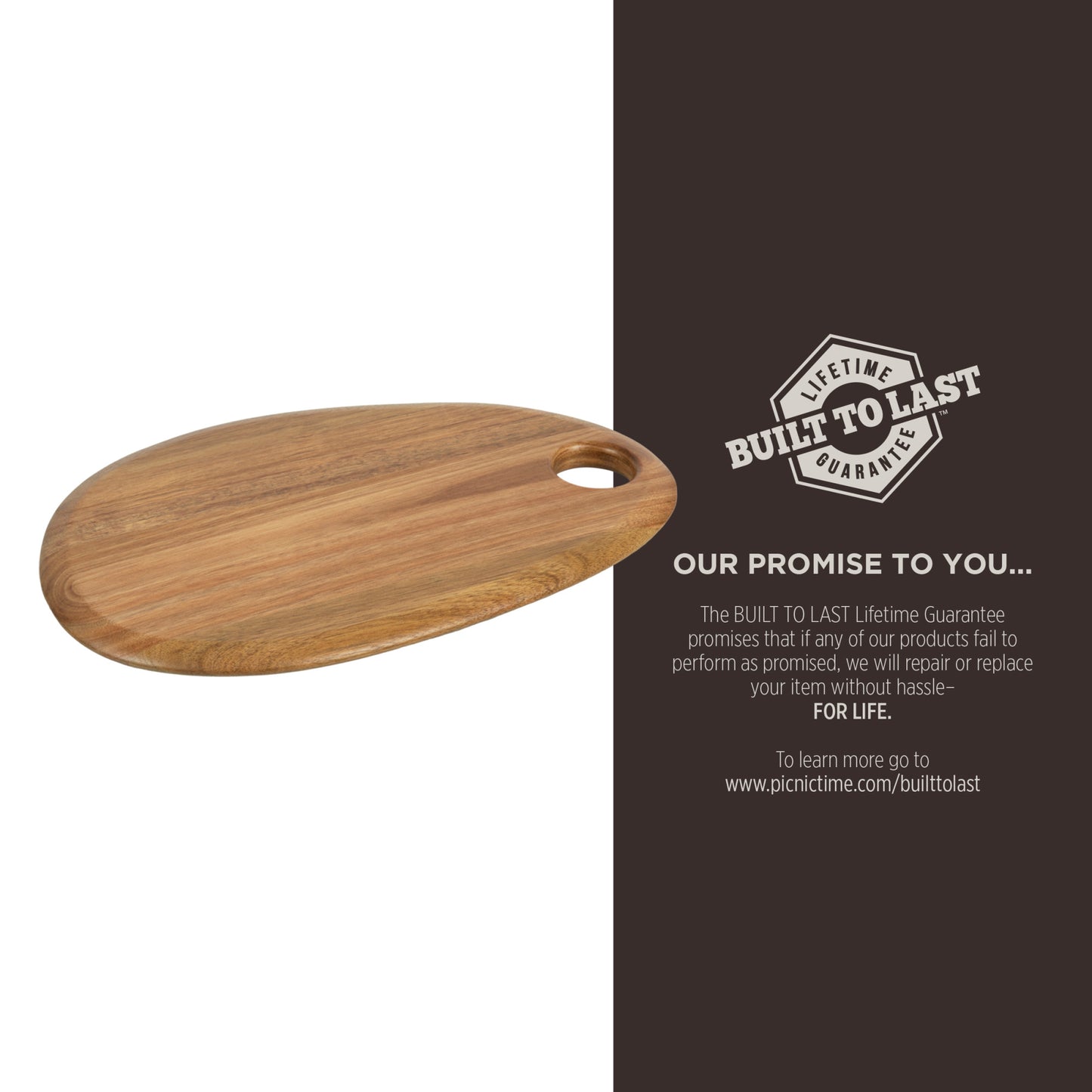 Pebble Shaped Acacia Serving Board 15" x 10"