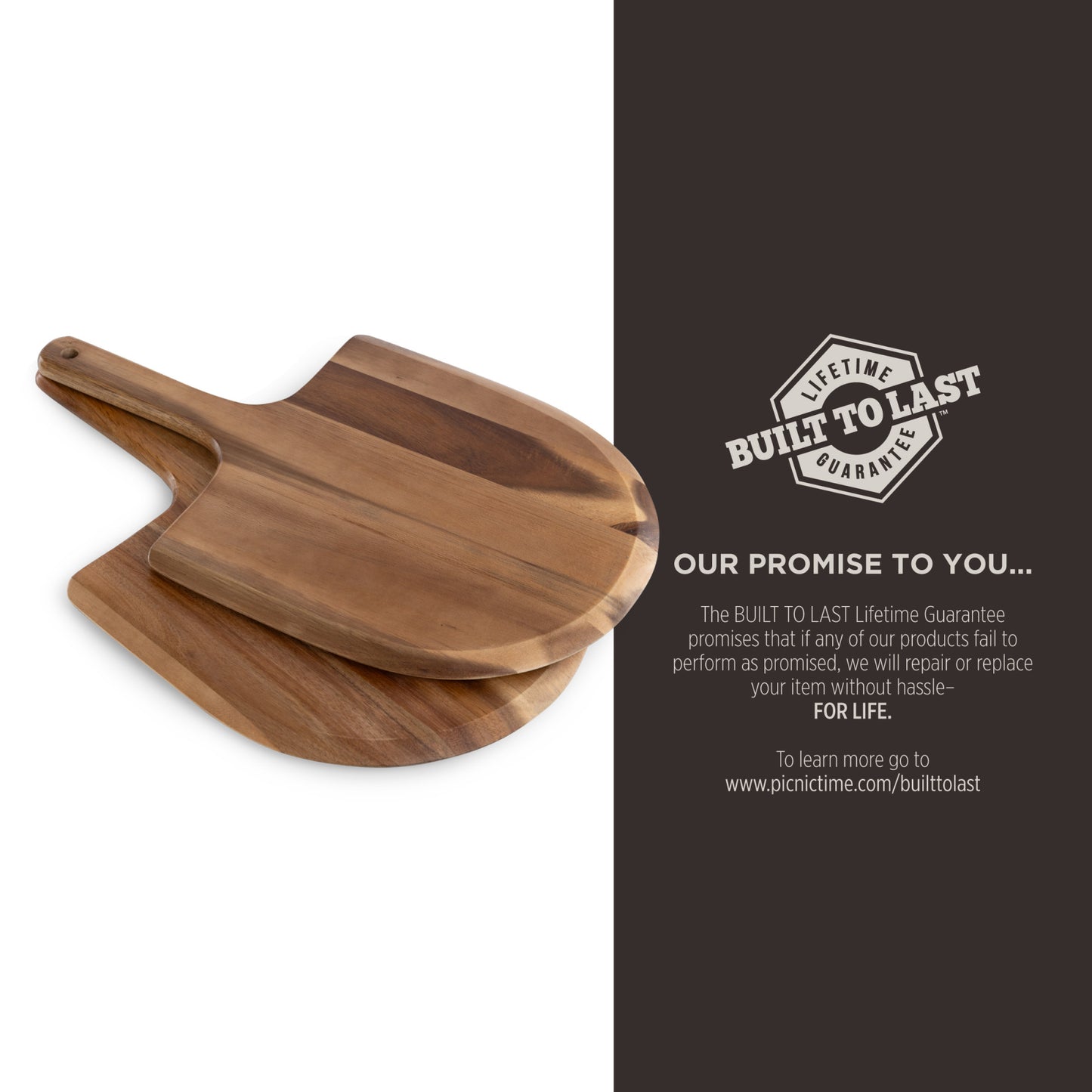 Acacia Personal Pizza Peel Serving Board Paddle Set of 2