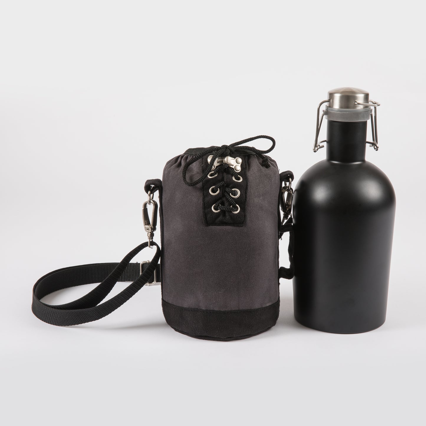 Insulated Growler Tote with Matte Black 64 oz. Stainless Steel Growler