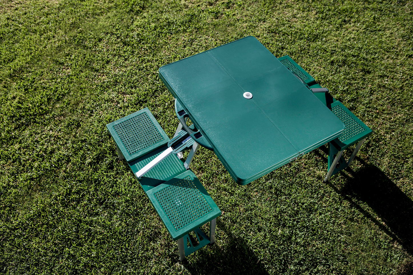 Picnic Table Portable Folding Table with Seats - Hunter Green