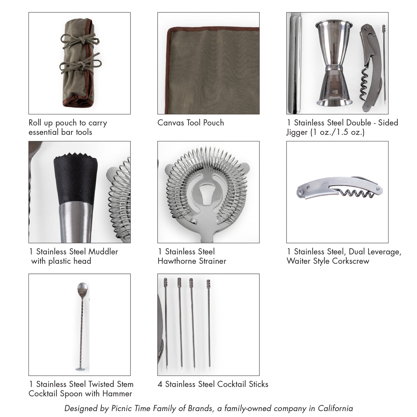 10-Piece Bar Tool Roll Up Kit