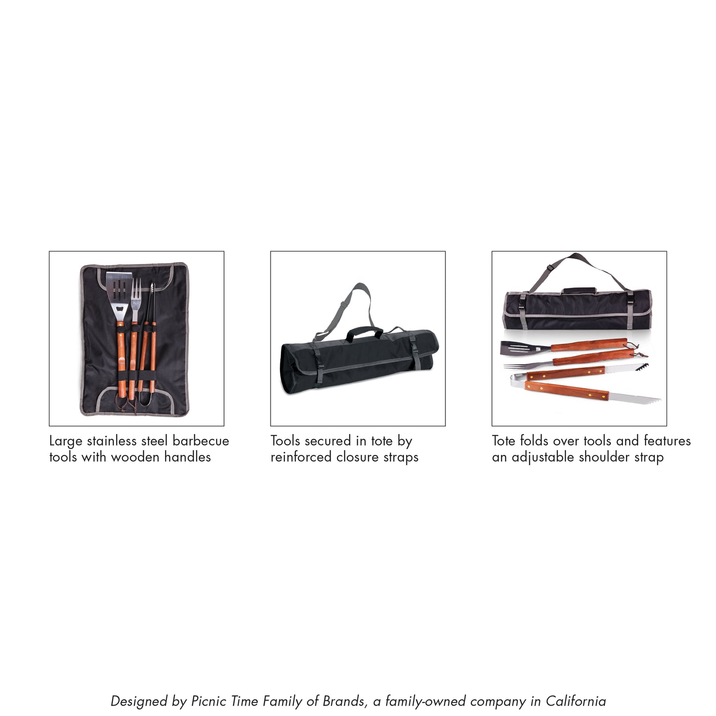 3-Piece BBQ Tote & Grill Set