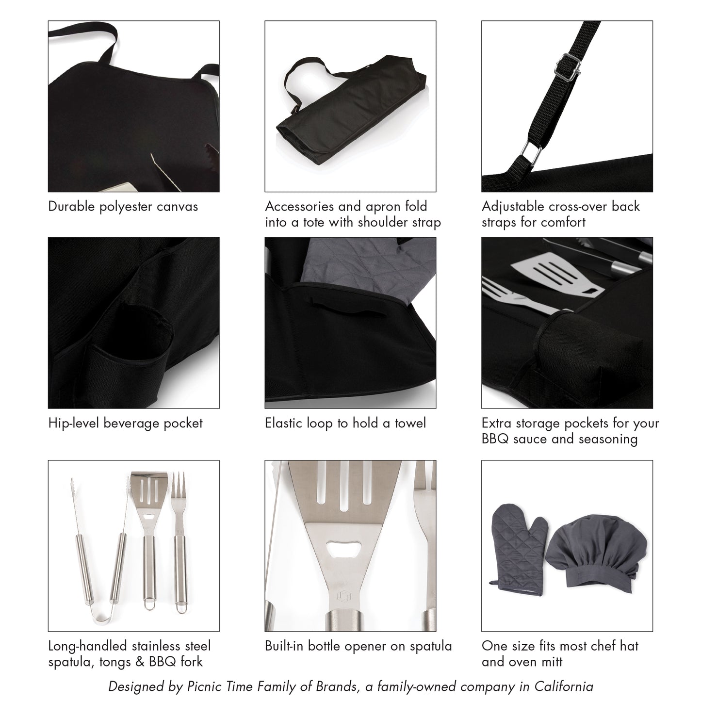 BBQ Apron Tote Pro Grill Set