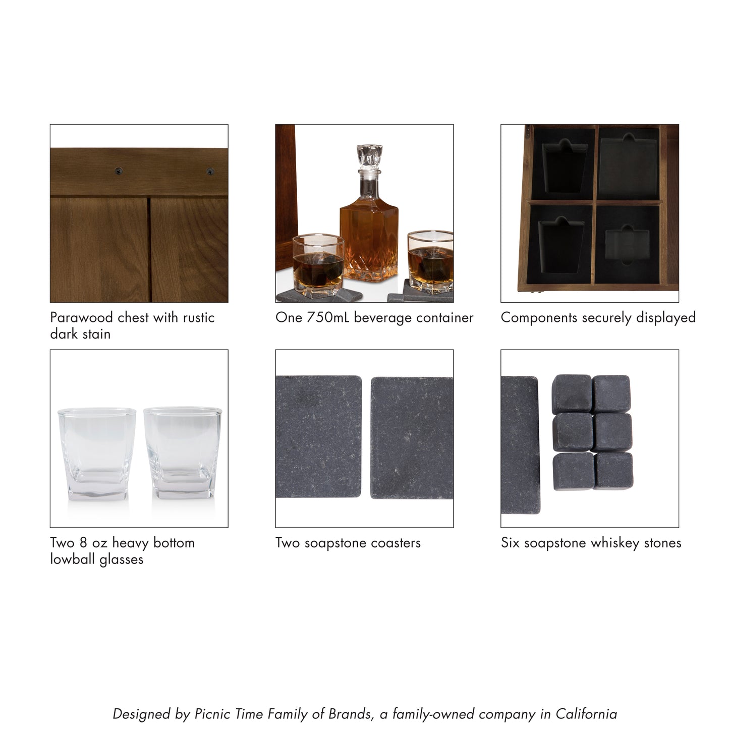 Whiskey Box Gift Set with Decanter