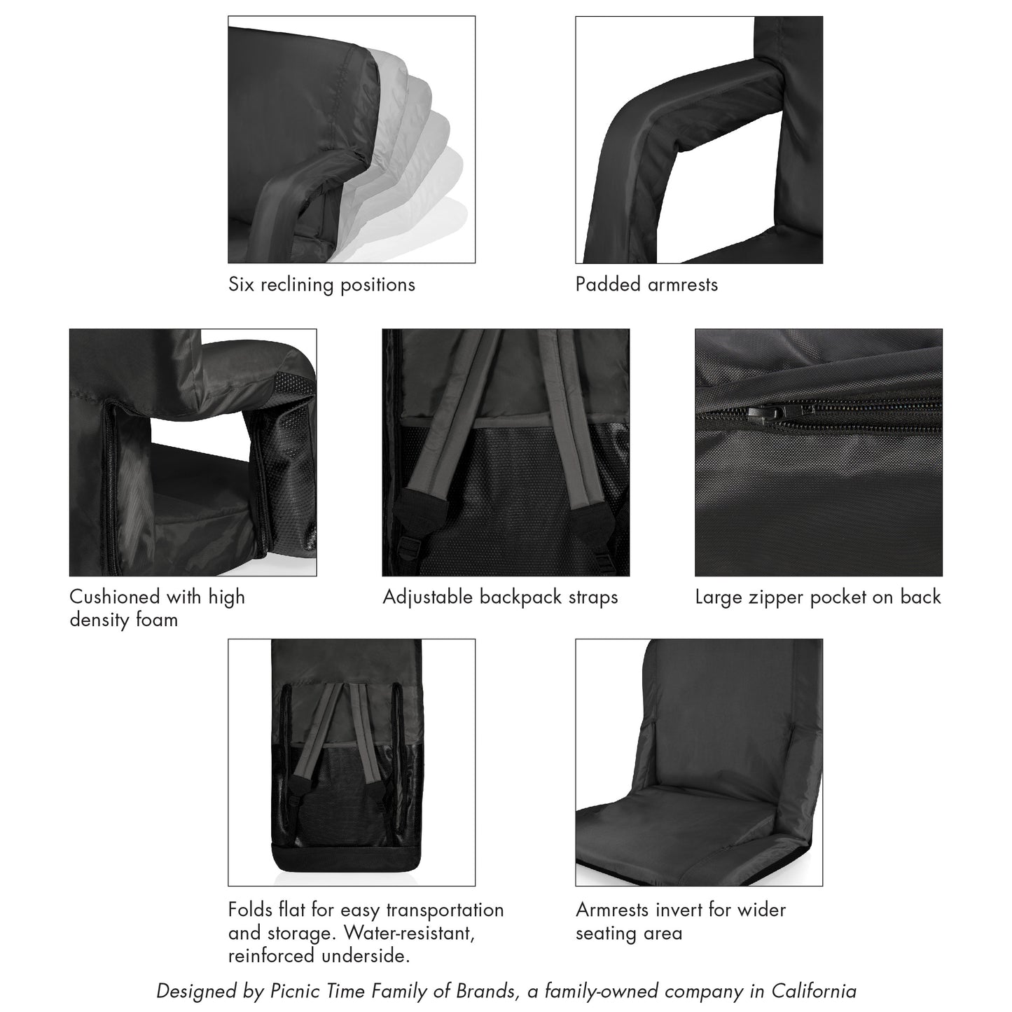 Ventura Portable Reclining Stadium Seat