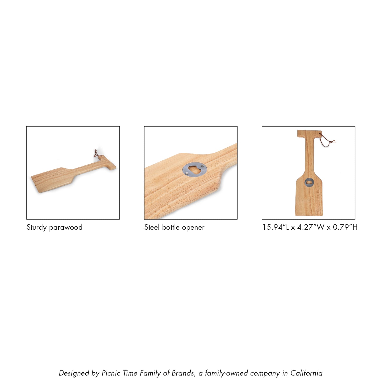 Hardwood BBQ Grill Scraper with Bottle Opener