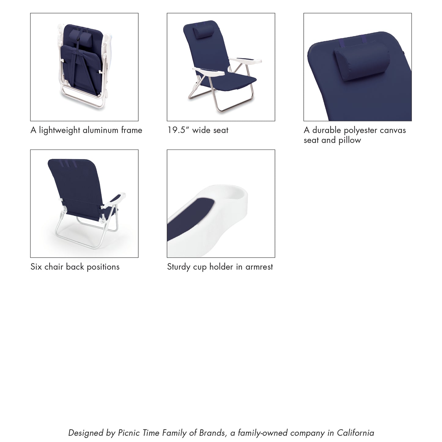 Monaco Reclining Beach Backpack Chair