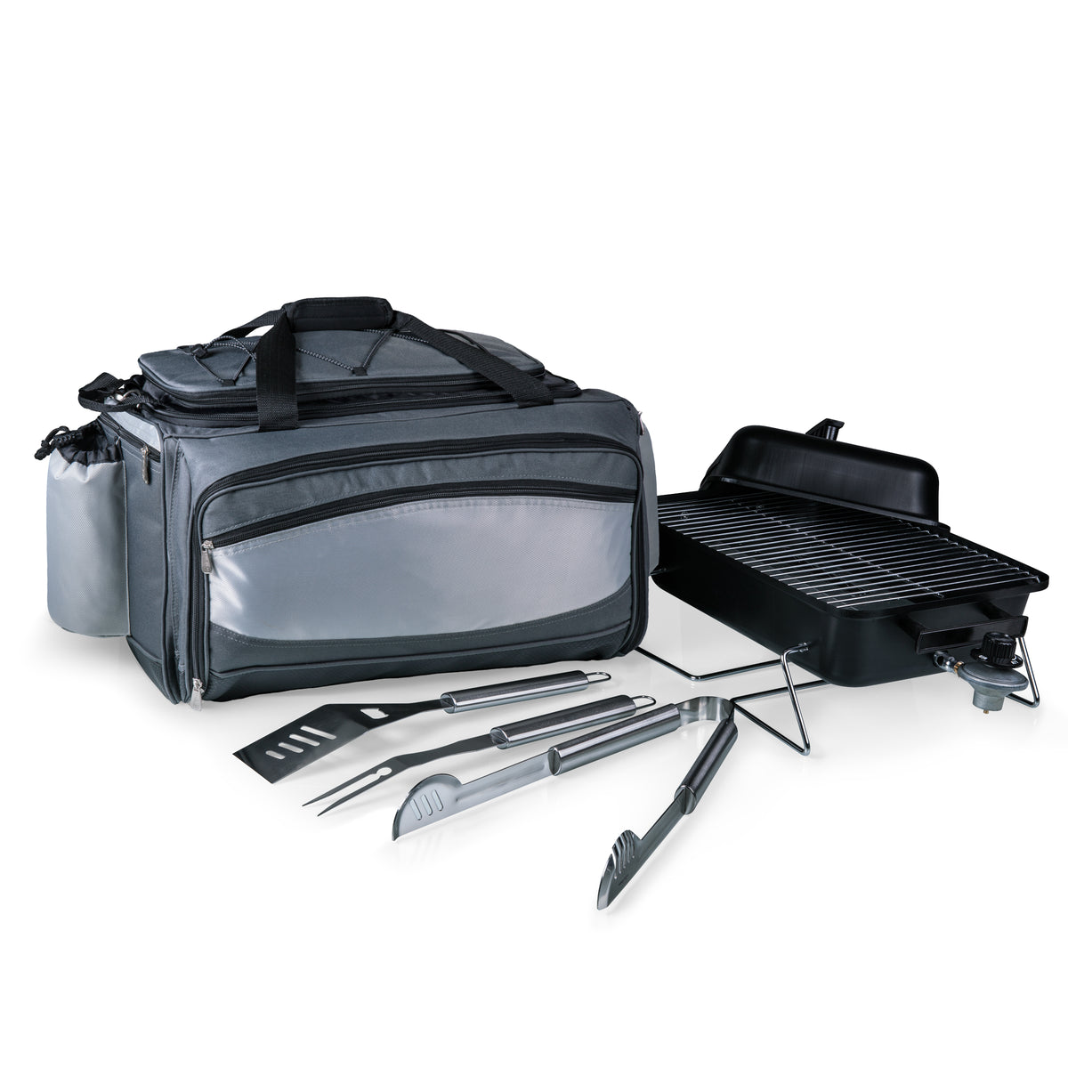 Vulcan Portable Propane Grill and Insulated Cooler Tote, 2-in-1 Tailgate BBQ Set