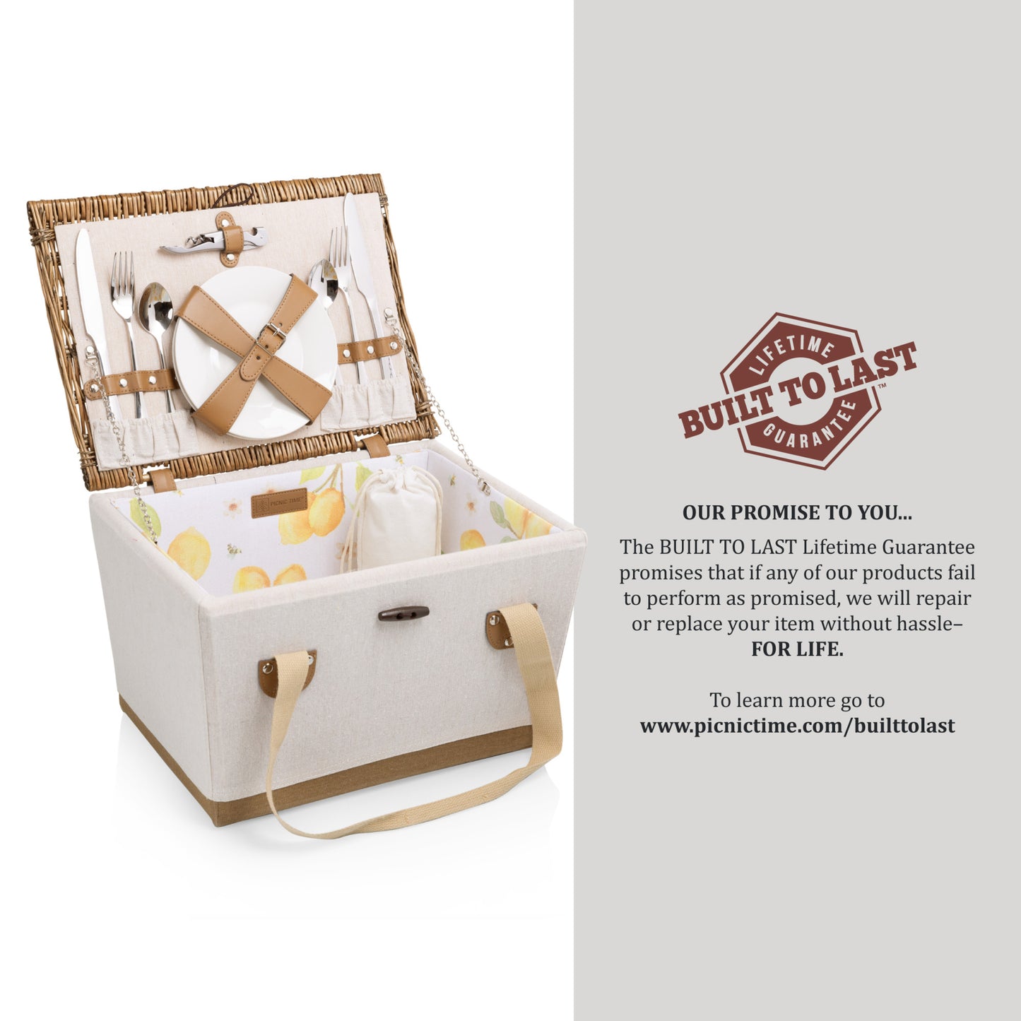 Lemongrove Picnic Basket for 2 - Bees & Lemons
