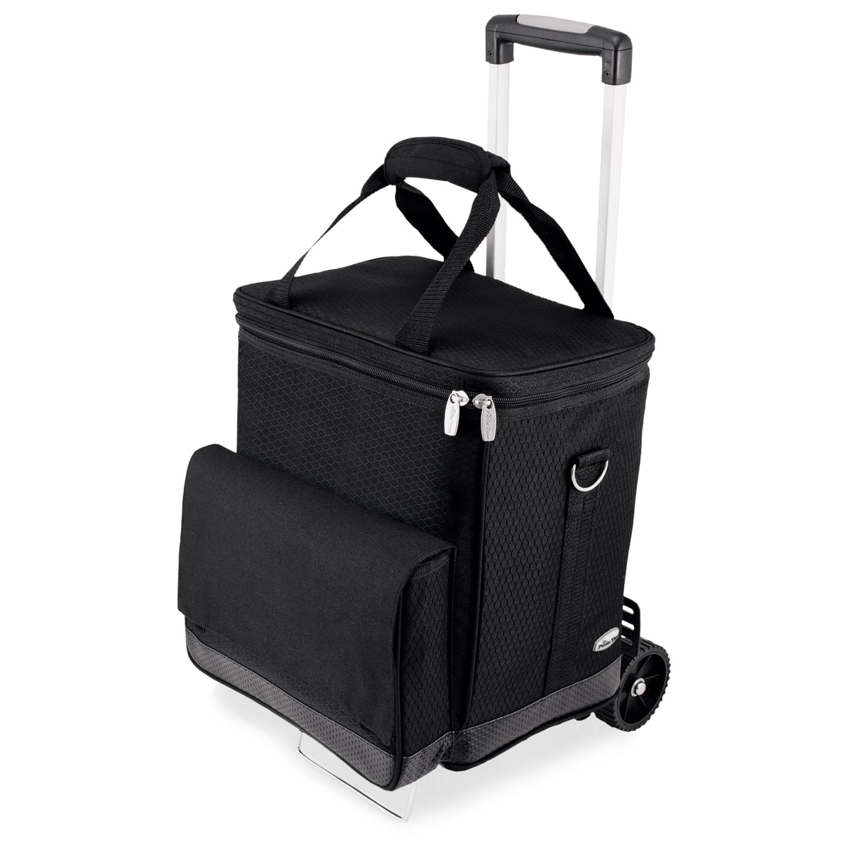6-Bottle Insulated Wine Trolley & Cooler Tote with All-Terrain Wheels