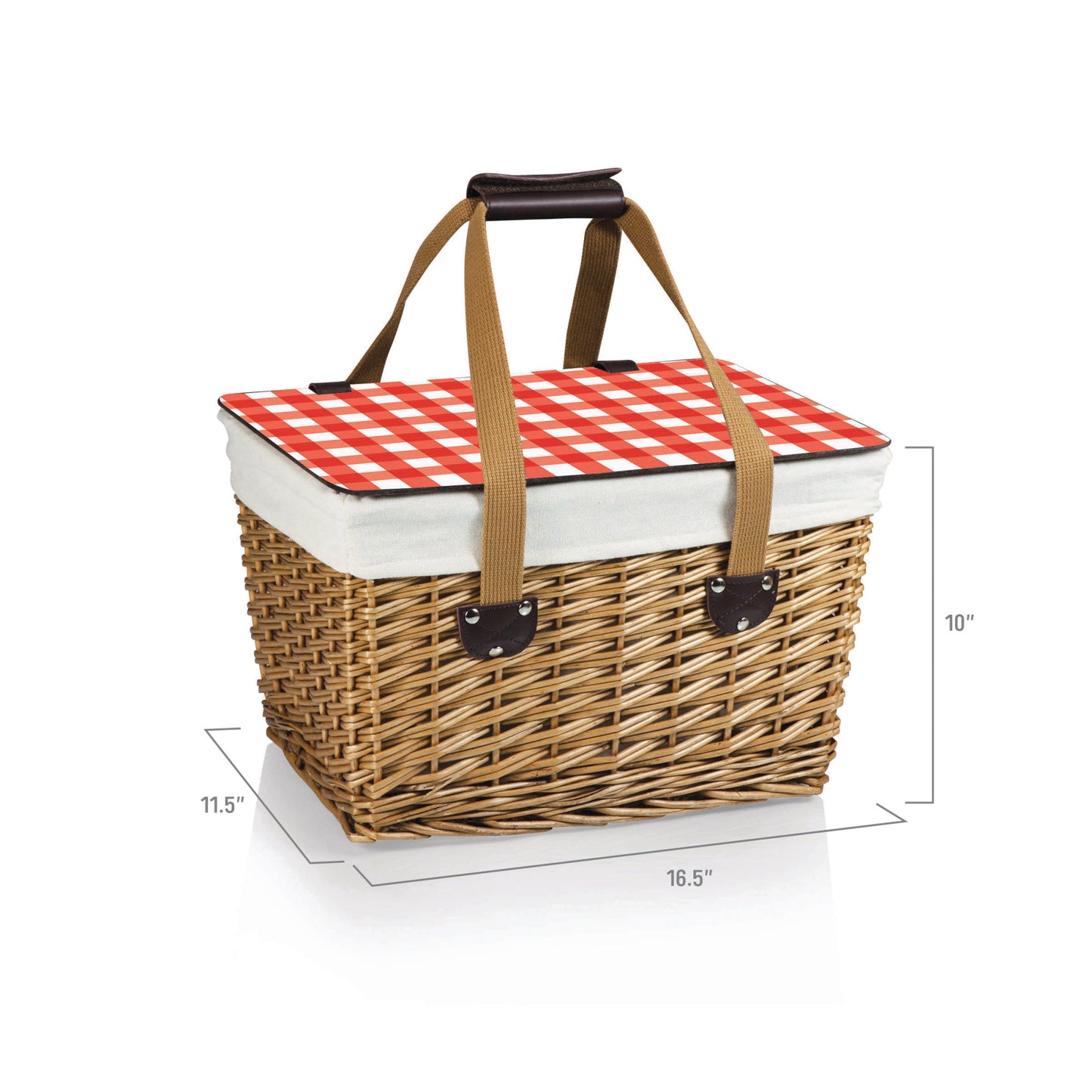 Classic Wicker Picnic Basket for 2 with Removable Lid
