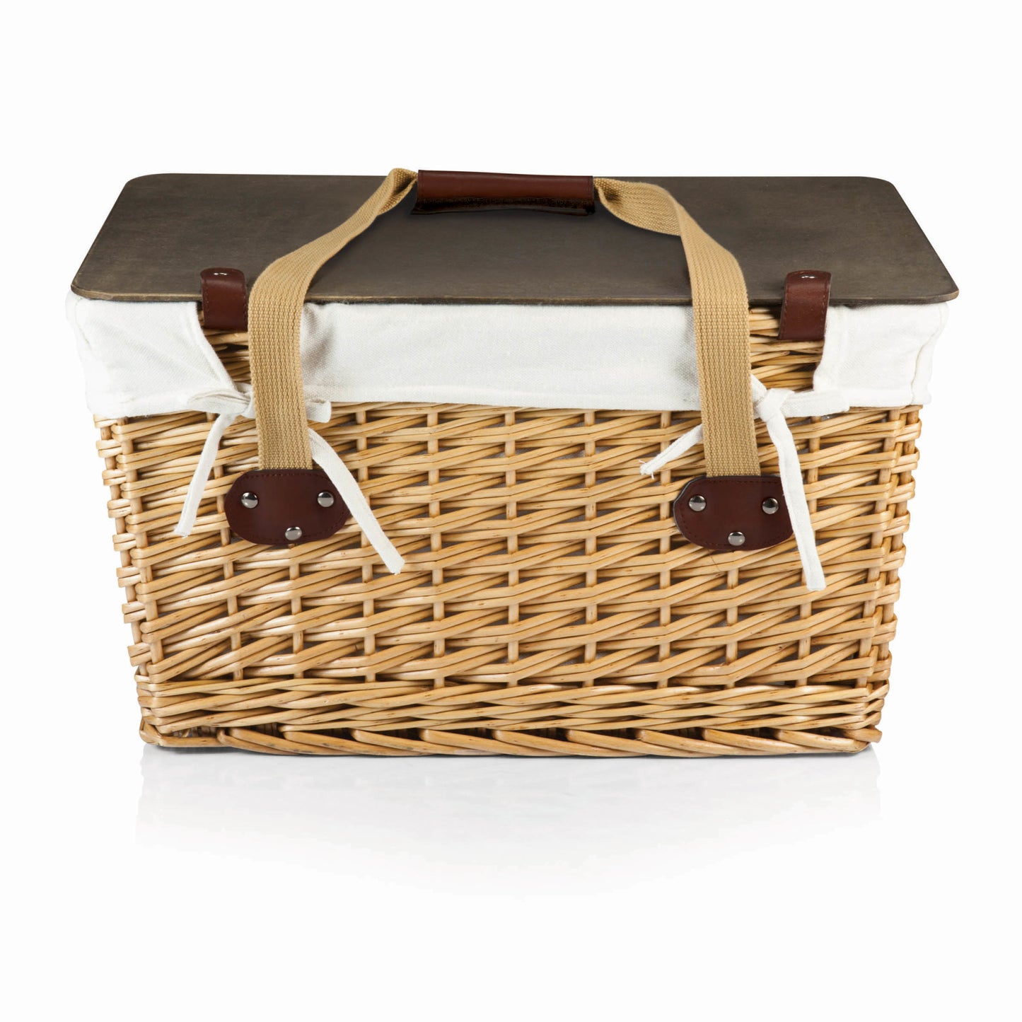 Grande Wicker Picnic Basket for 2 with Removable Lid