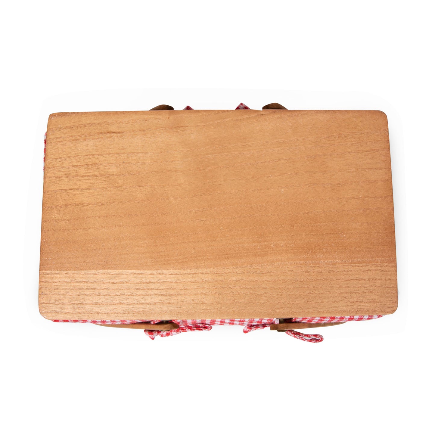 Farmhouse Basket - Red and White Gingham Basket Empty