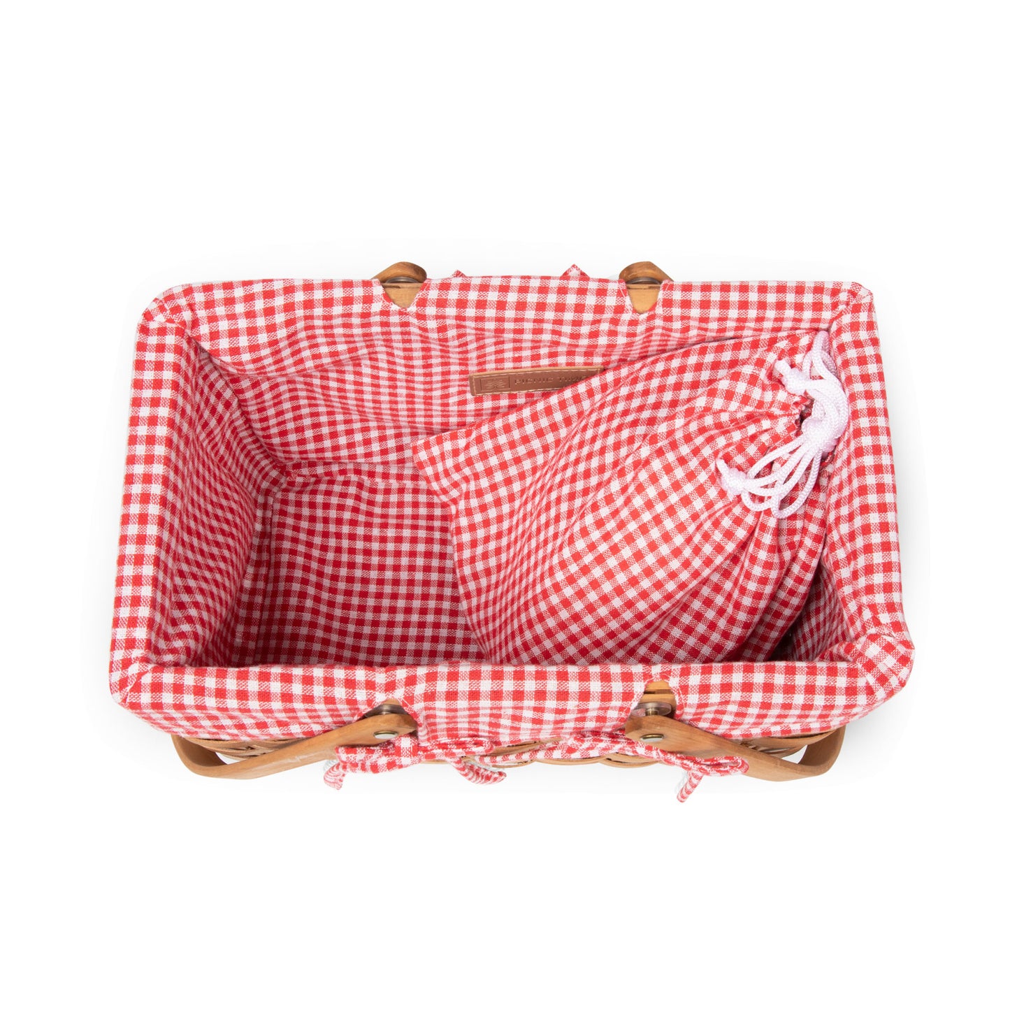 Farmhouse Basket - Red and White Gingham Basket Empty