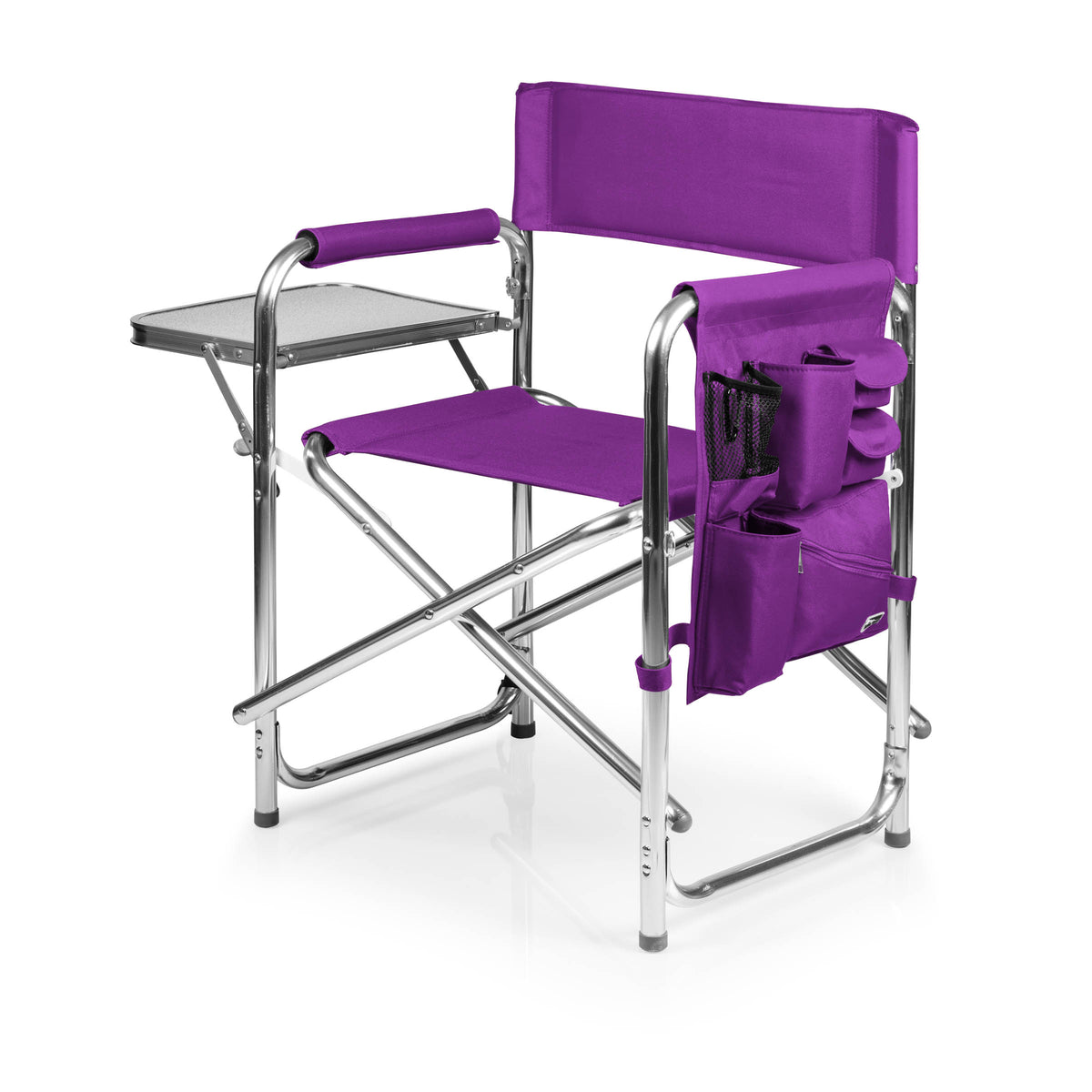 Sports Chair with Side Table, Armrest Caddy and Insulated Beverage Pockets - Purple (809-00-101-000-0)