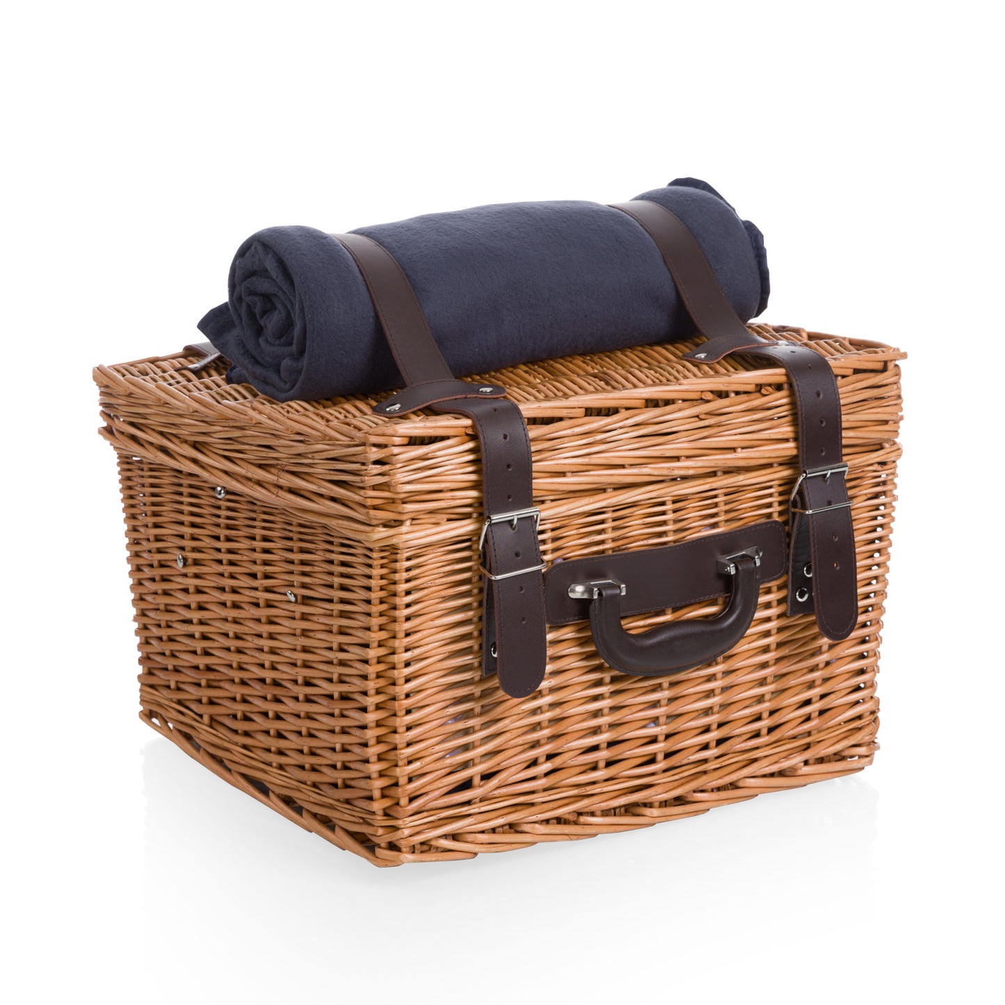 Canterbury Deluxe Wicker Picnic Basket for 2 with Blanket & Coffee Service