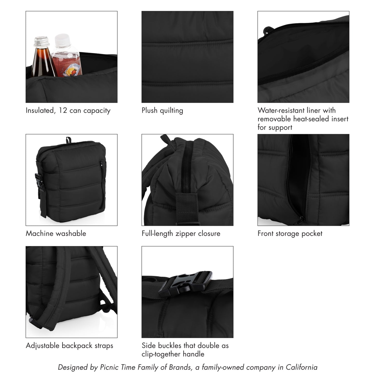 Everyday Quilted Washable Backpack Cooler