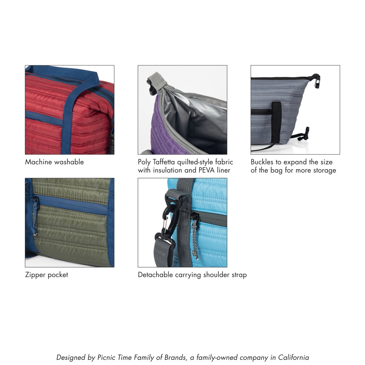 Midday Quilted Washable Insulated Lunch Bag