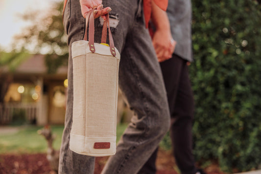 Pinot Jute Single Bottle Insulated Wine Bag