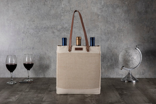 Pinot Jute 3 Bottle Insulated Wine Bag