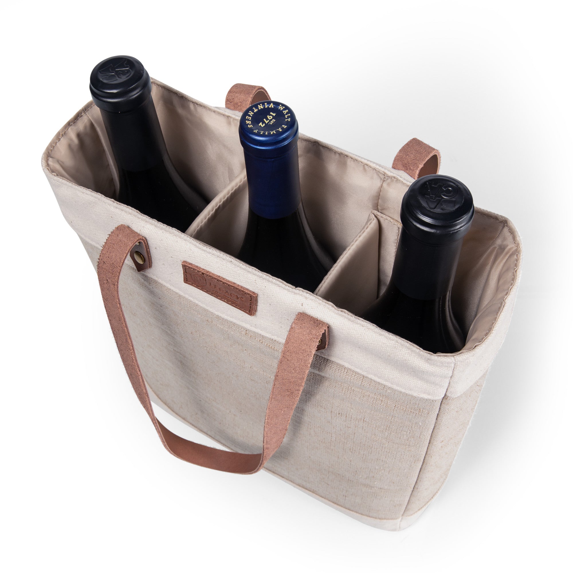 Pinot Jute 3 Bottle Insulated Wine Bag - Thumbnail 3