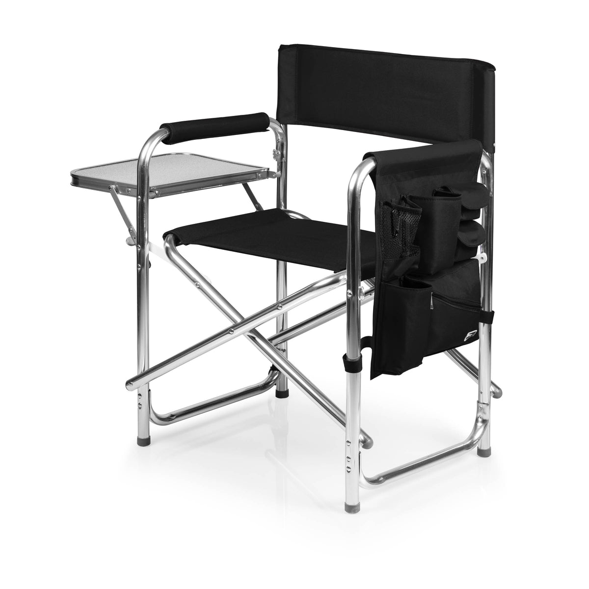 Sports Chair with Side Table, Armrest Caddy and Insulated Beverage Pockets - Black (809-00-179-000-0)