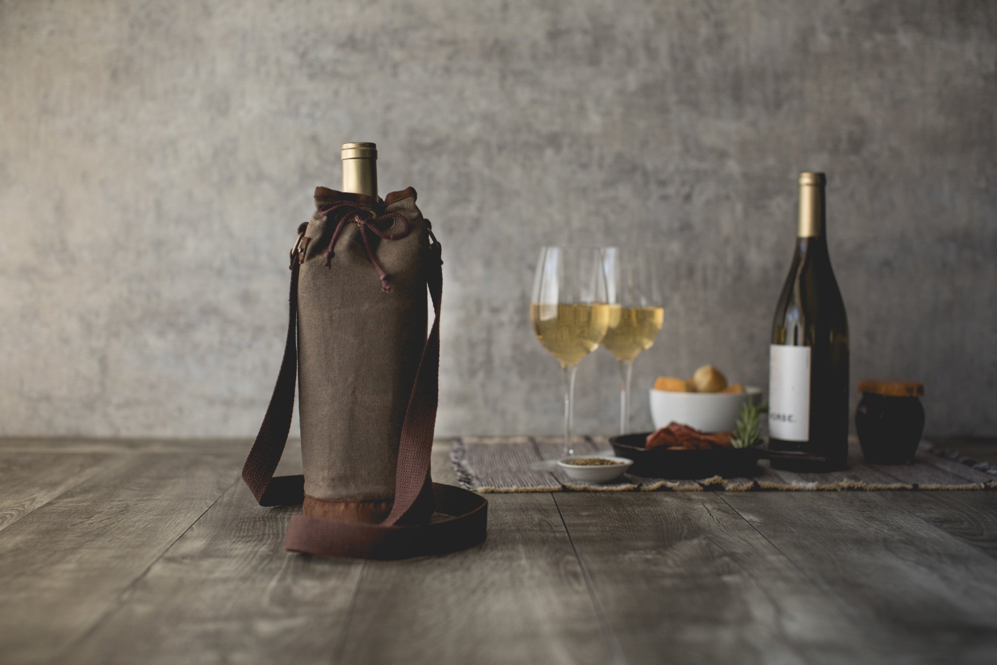 Waxed Canvas Wine Tote - Thumbnail 4