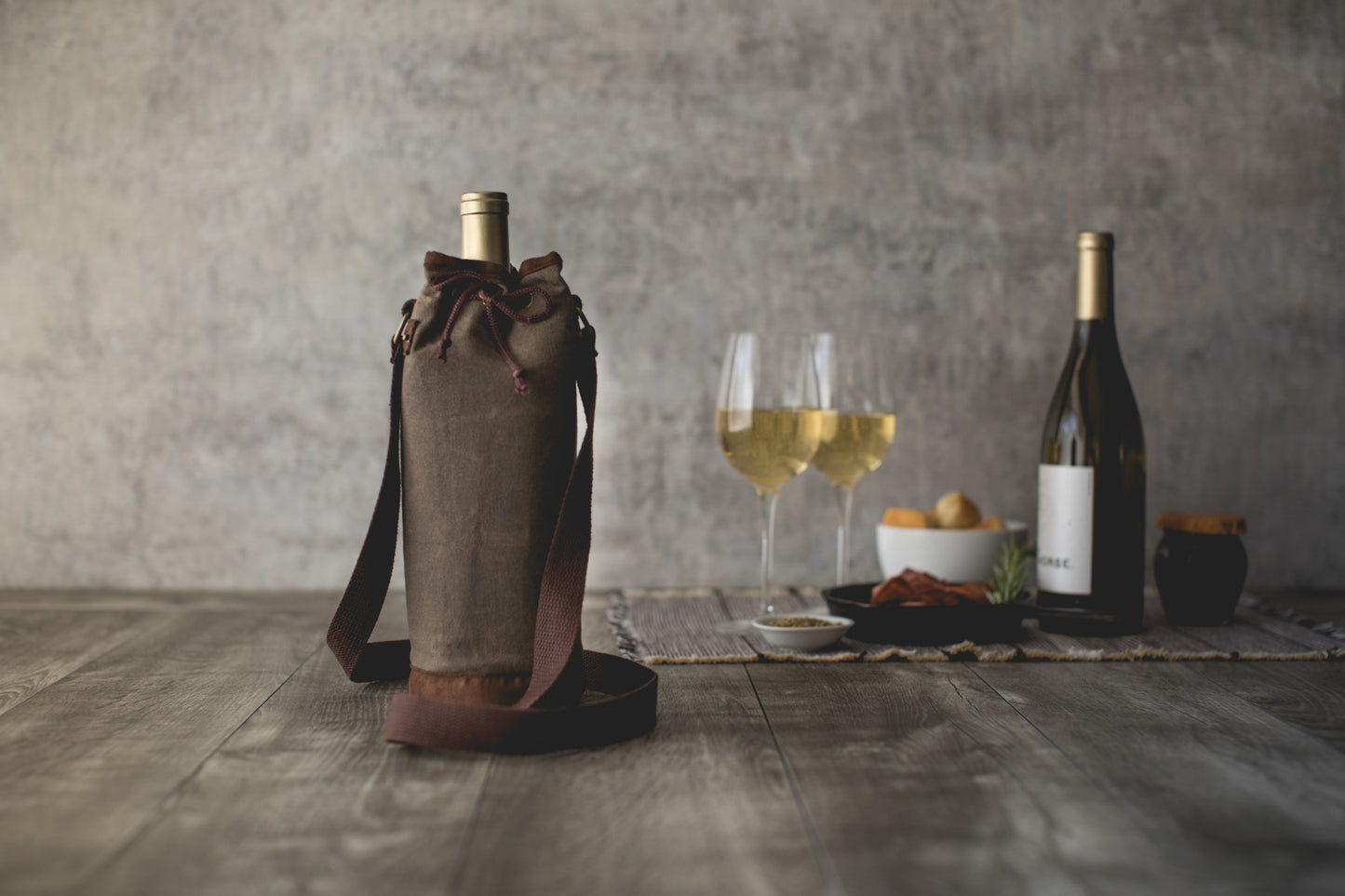 Waxed Canvas Wine Tote