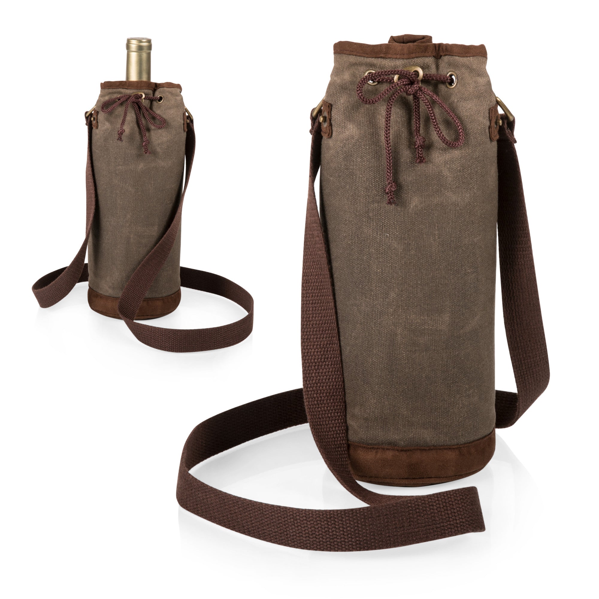 Waxed Canvas Wine Tote