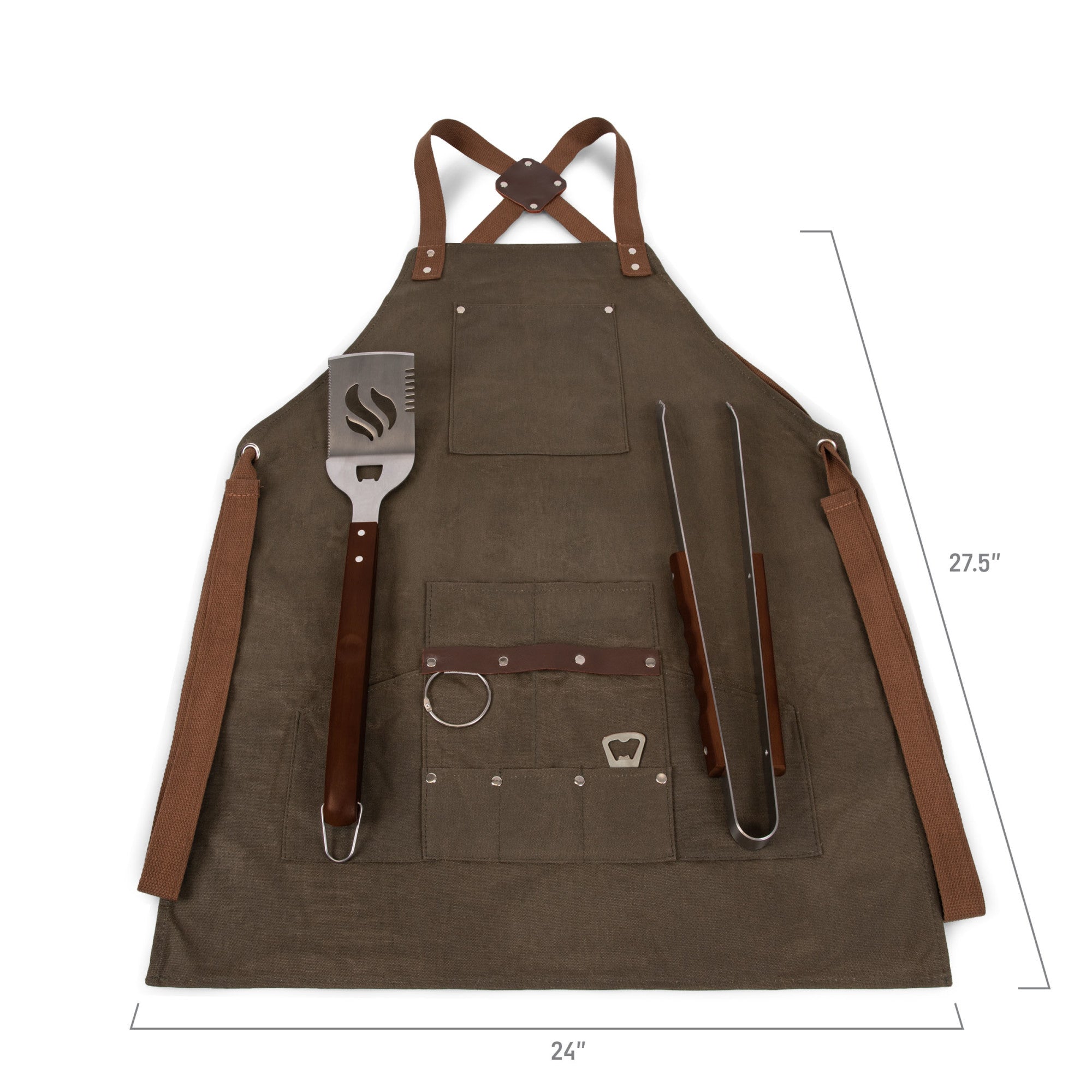 BBQ Apron with Tools & Bottle Opener - Thumbnail 3
