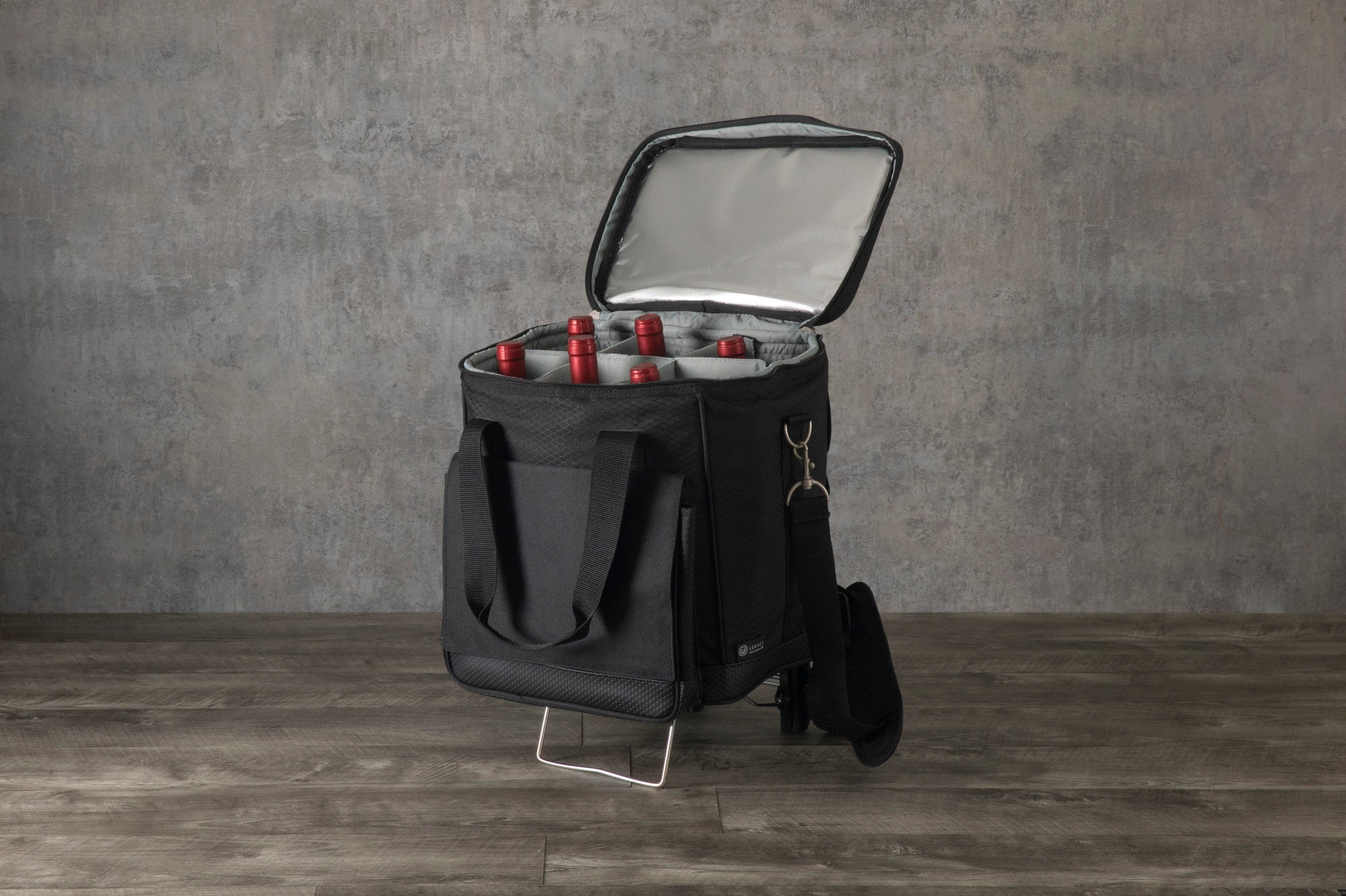 Cellar 6-Bottle Wine Carrier & Cooler Tote with Trolley - Thumbnail 2