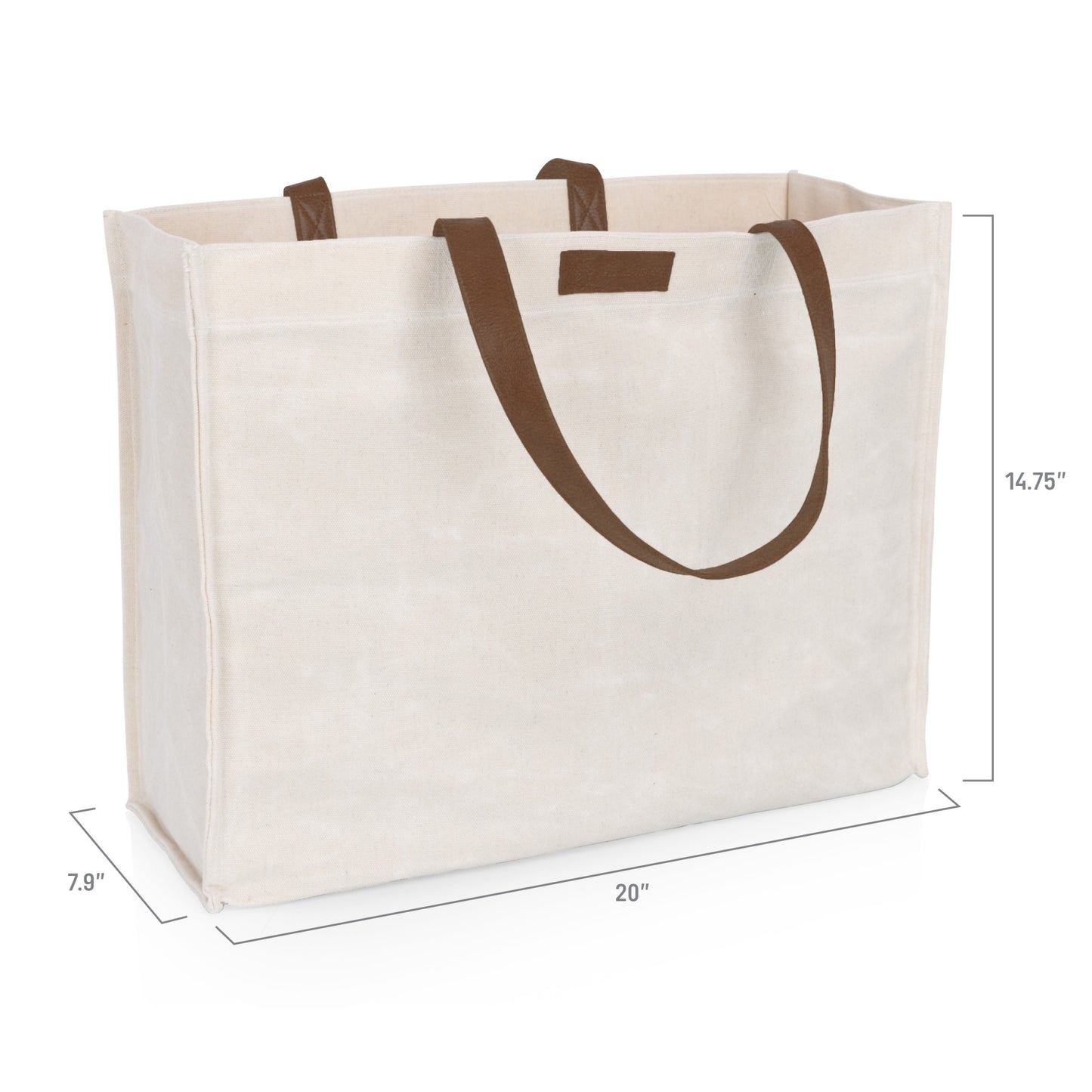 Market Waxed Canvas Tote with Leatherette Handles