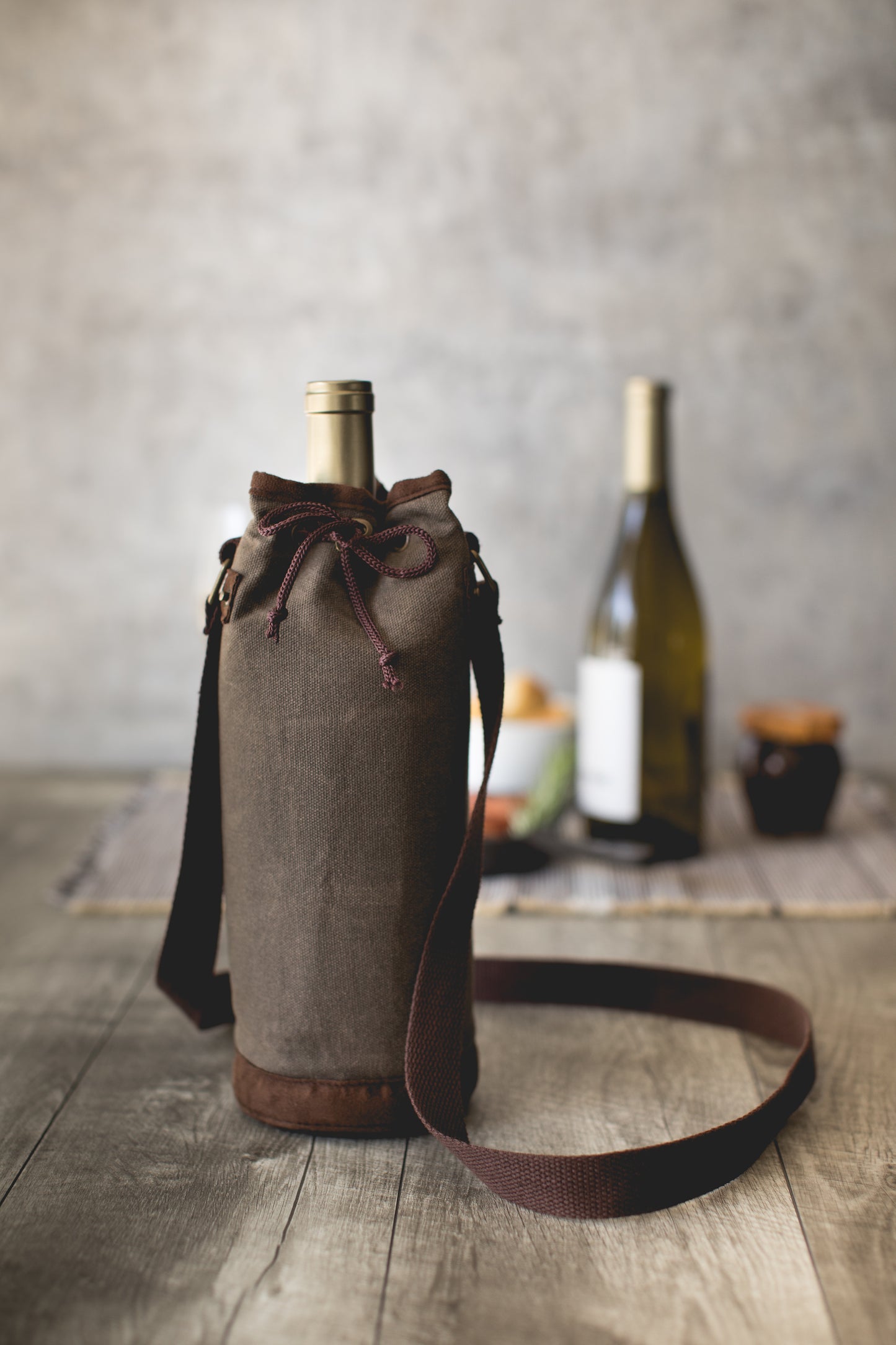 Waxed Canvas Wine Tote