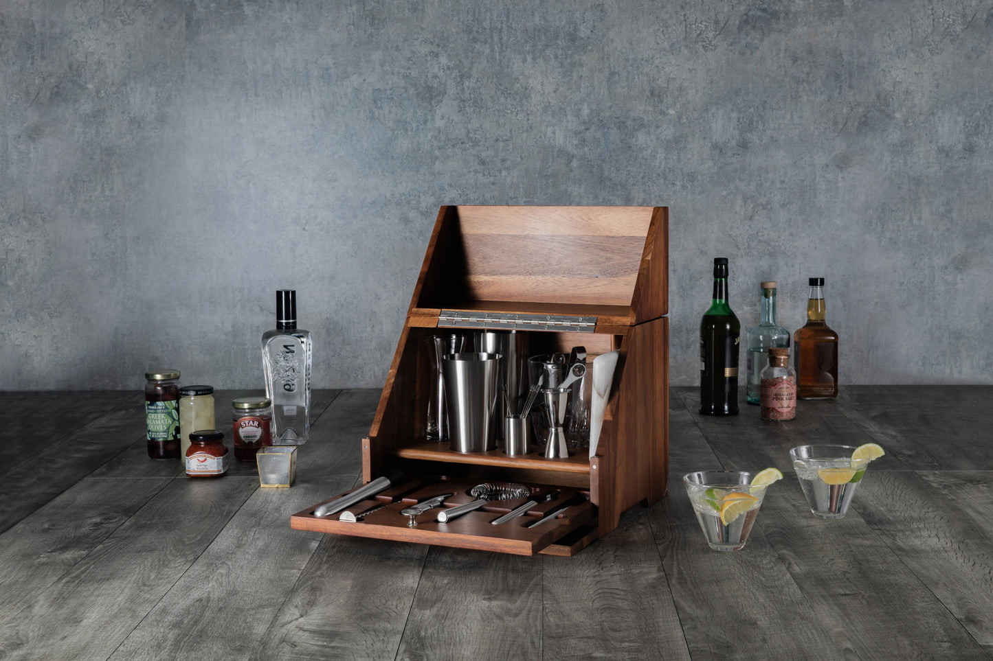 Madison Acacia Tabletop Bar Set