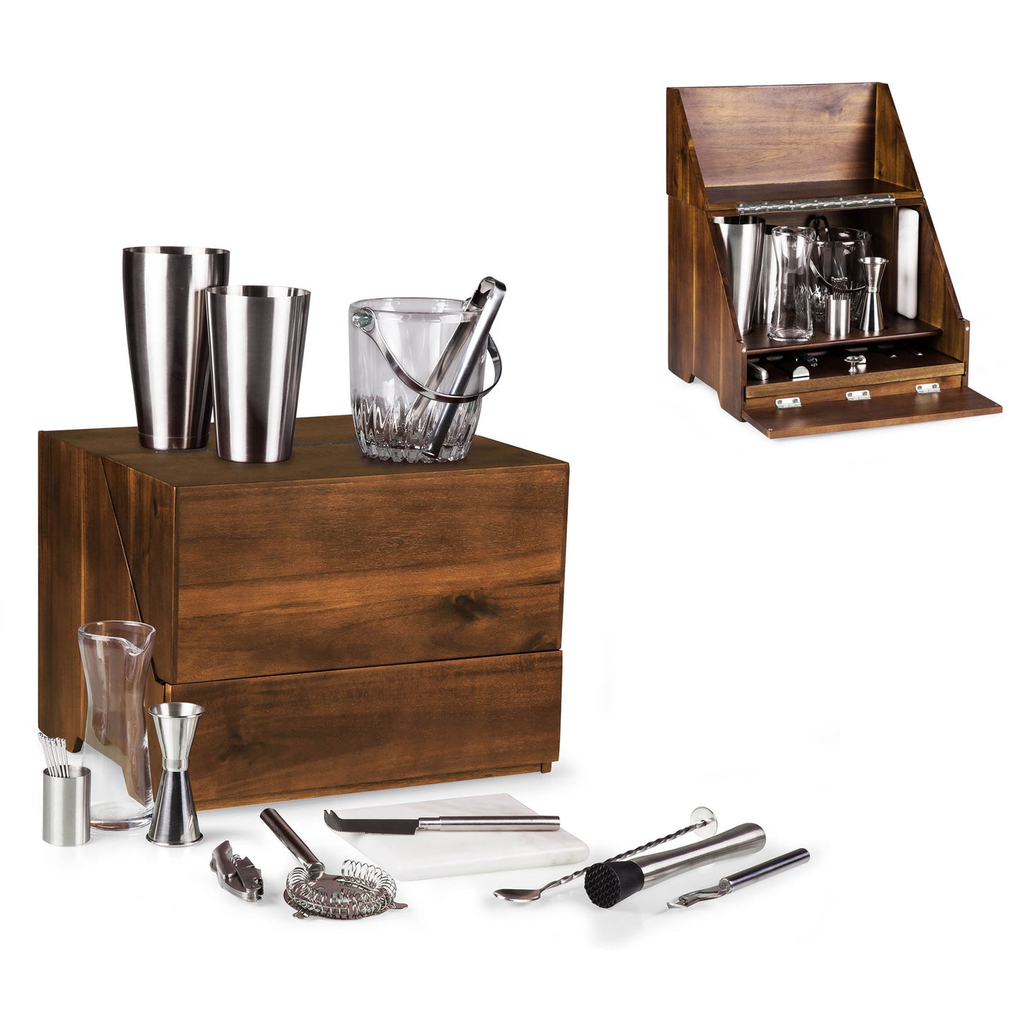 Madison Acacia Tabletop Bar Set