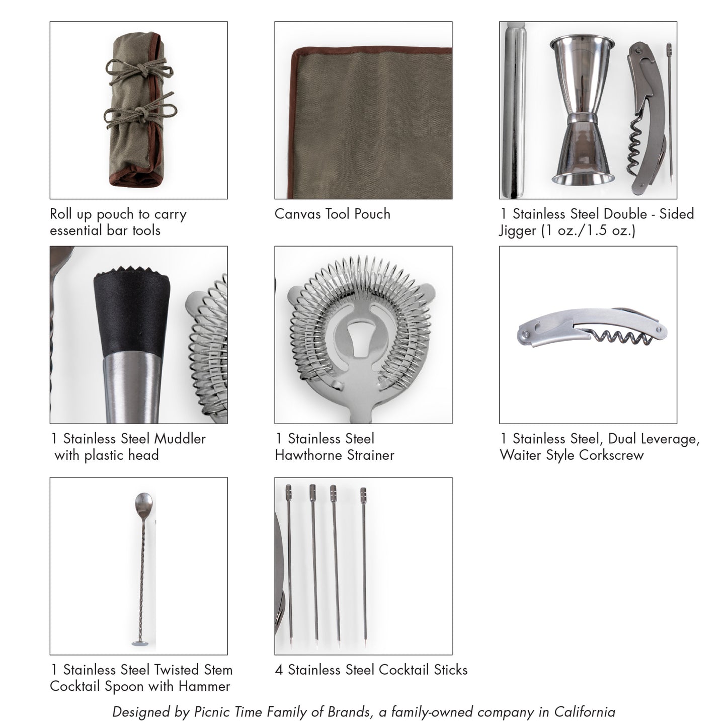 10-Piece Bar Tool Roll Up Kit