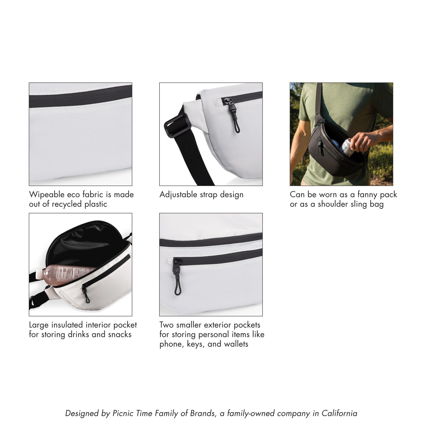 Tarana Insulated Bum Bag - Halo Gray