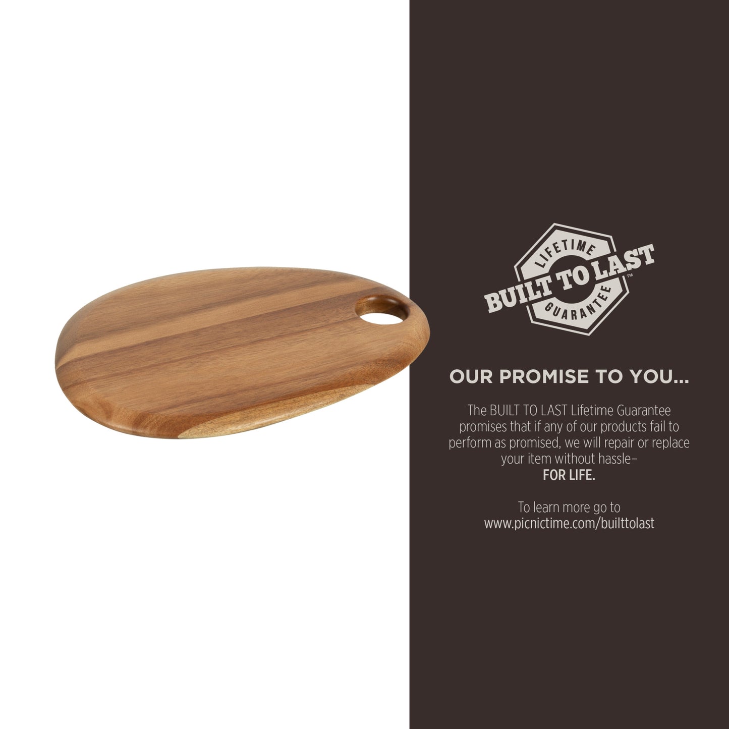 Pebble Shaped Acacia Serving Board 12" x 9"