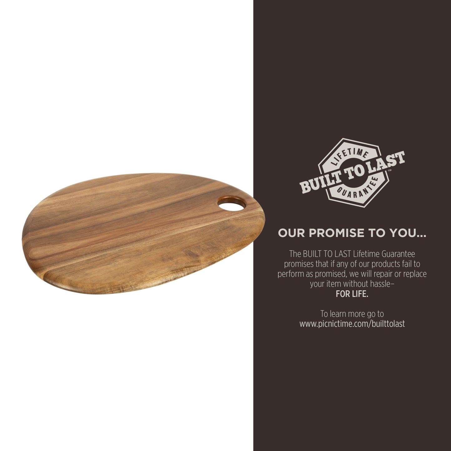 Pebble Shaped Acacia Serving Board 18" x 15"