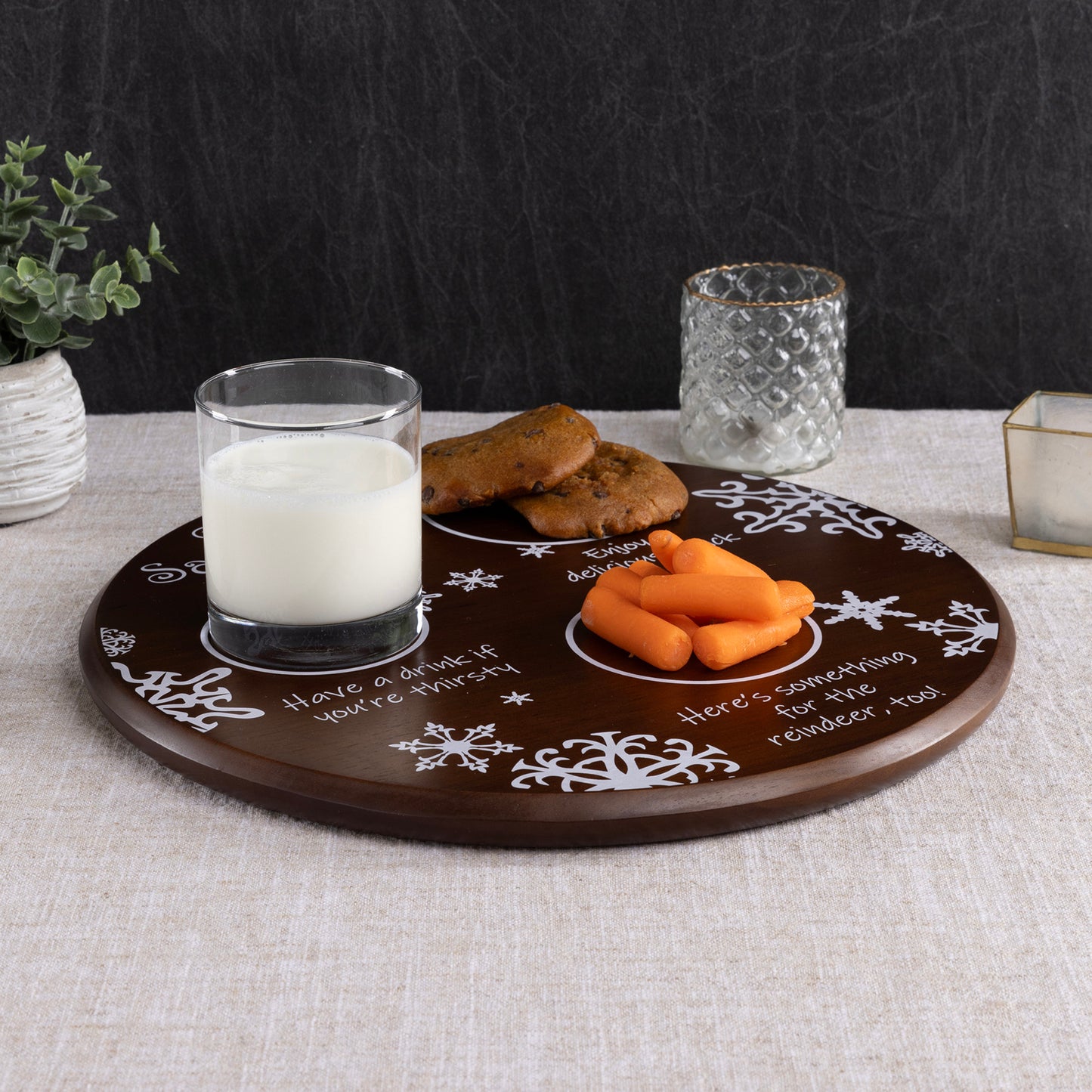 Dear Santa Milk & Cookies Serving Tray