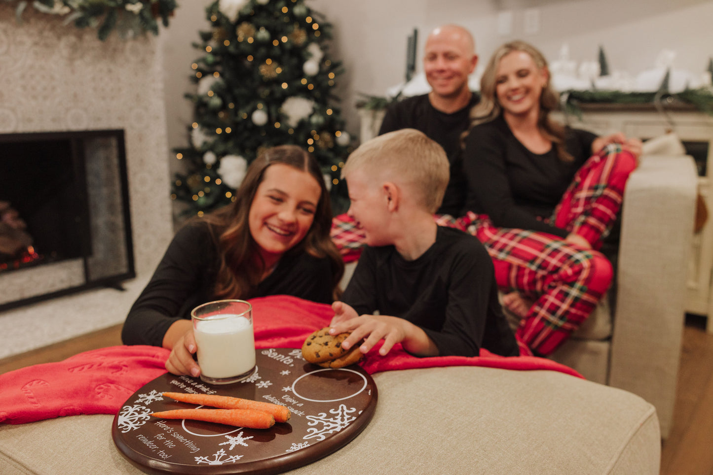 Dear Santa Milk & Cookies Serving Tray