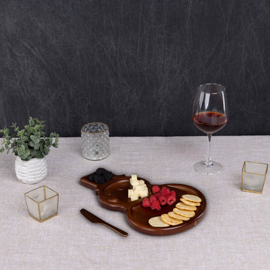 Reversible Snowman Sectioned Serving Tray with Knife