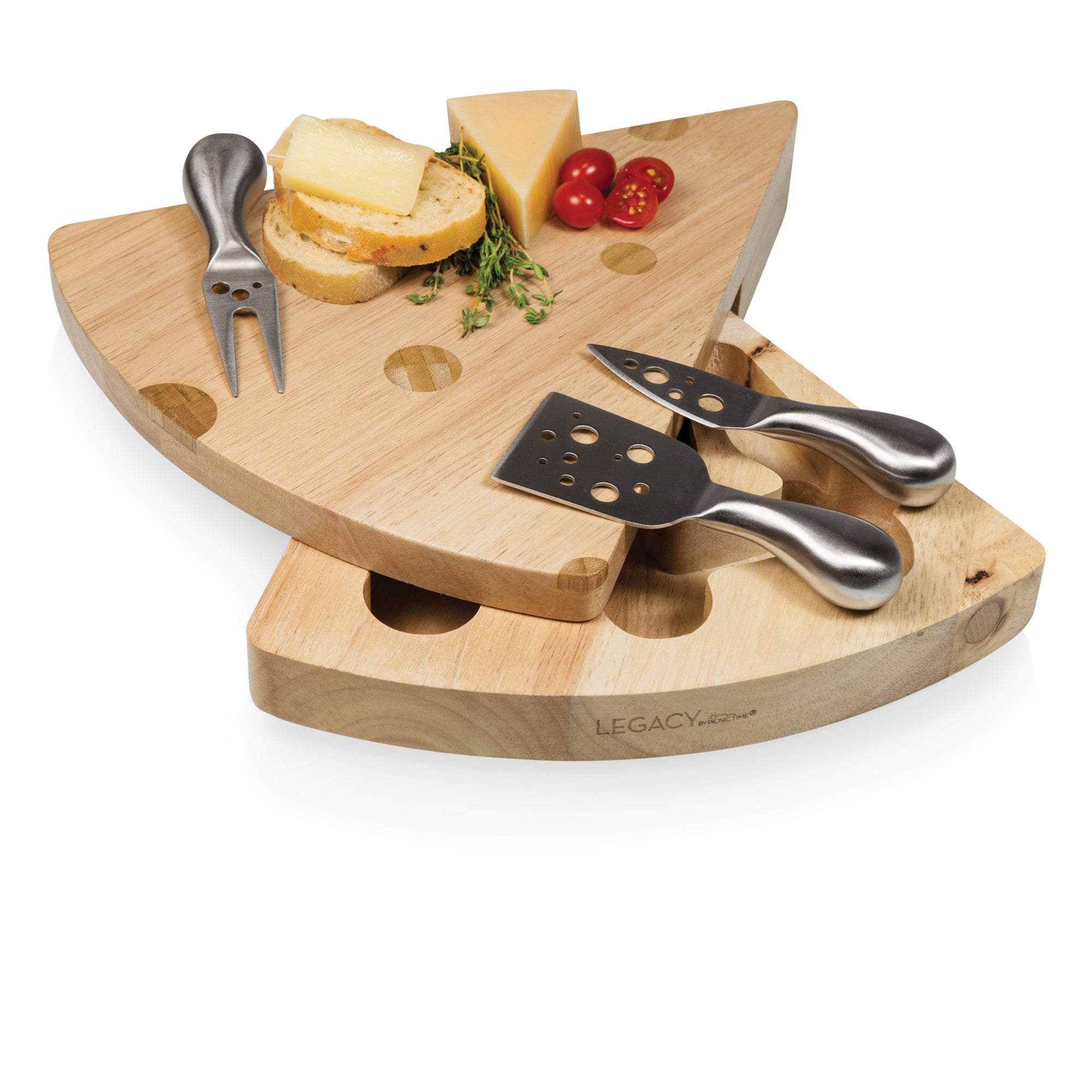 Picnic Time Toscana Original Swiss Cheese Cutting Board & Tools Set - Thumbnail 4