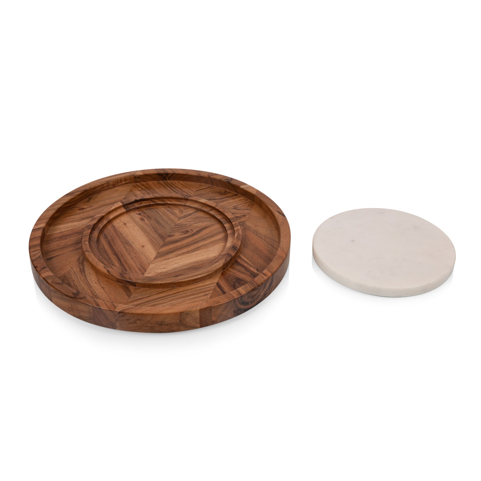 Isla Serving Platter with Marble Cheeseboard Insert - Thumbnail 3