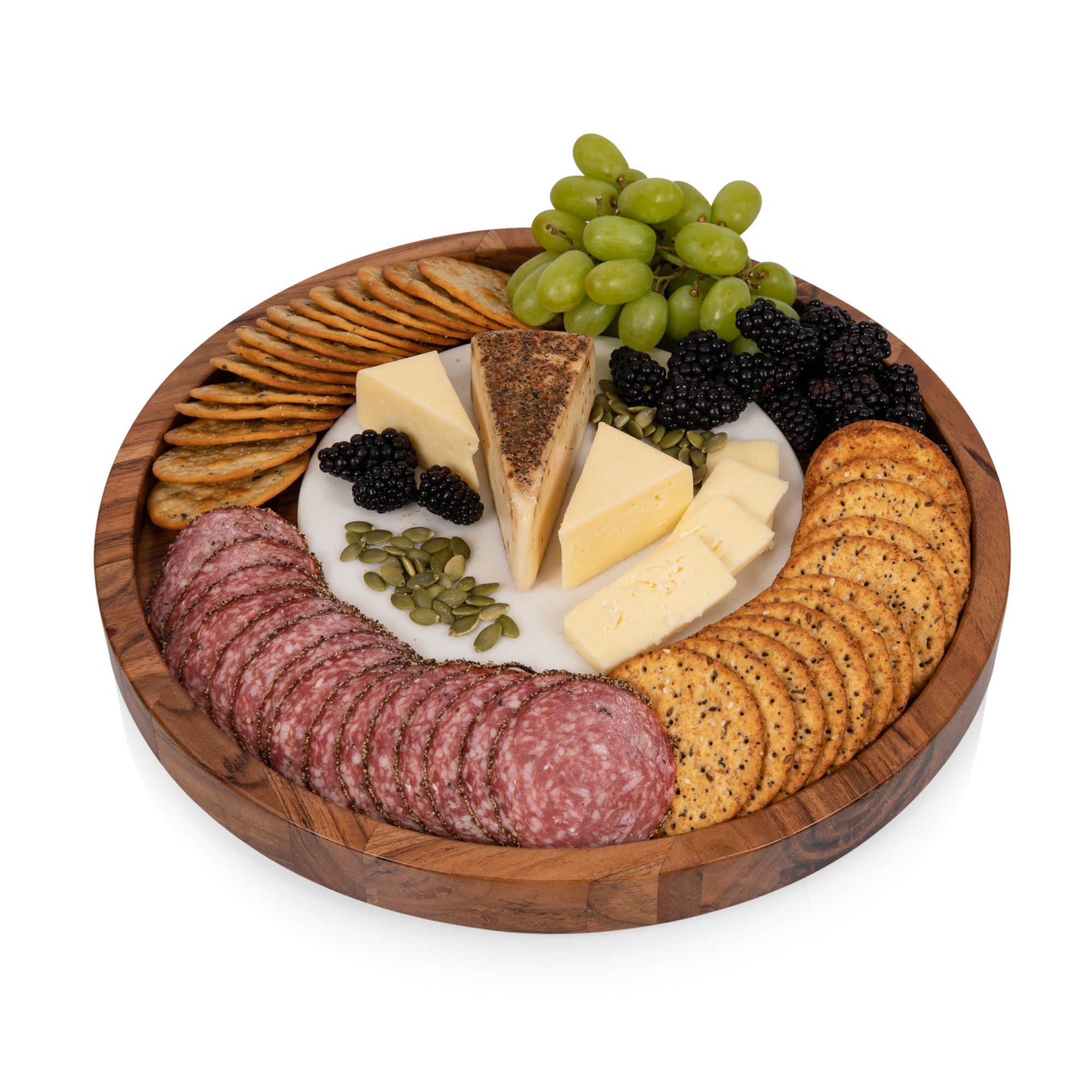 Isla Serving Platter with Marble Cheeseboard Insert - Thumbnail 2