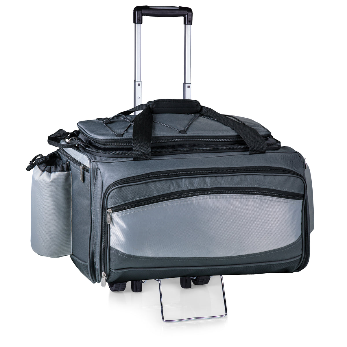 Vulcan Portable Propane Grill and Cooler Tote with Wheeled Trolley, 2-in-1 Tailgate BBQ Set