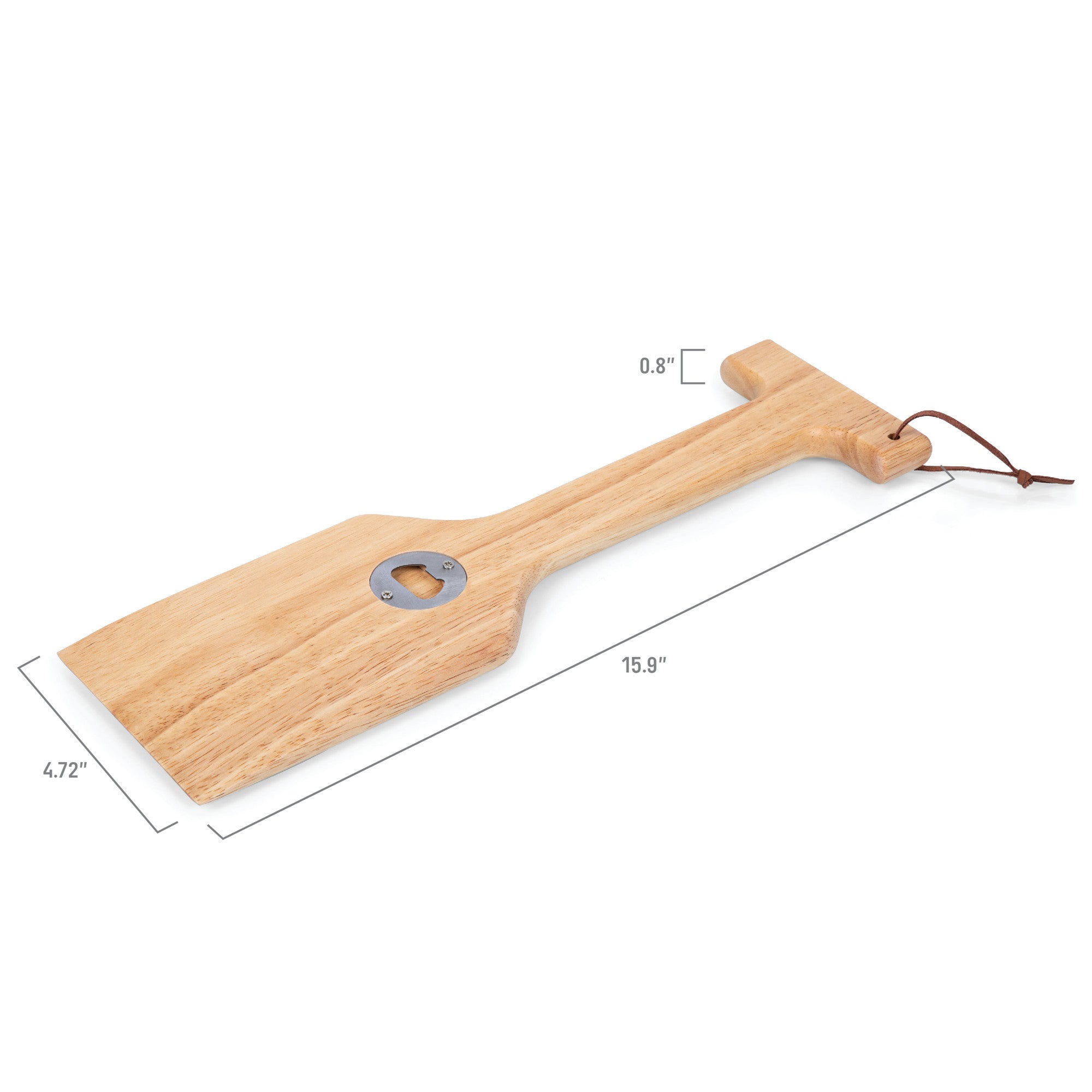 Hardwood BBQ Grill Scraper with Bottle Opener - Thumbnail 3